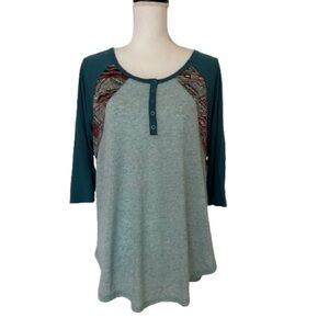 NWT Umgee USA Women's Long Sleeve Blouse Shirt Boho, Sz M